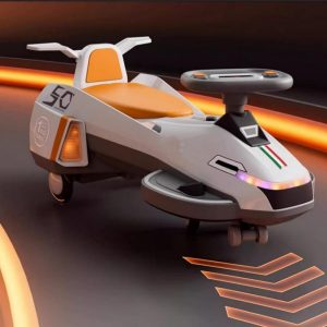 Electric Ride On Wiggle Car For Kids Toddlers With Light Music,2 In 1 360 Steering Wheel Powered Swing Twist Car